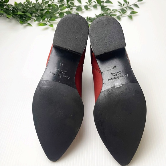 Acne Studios Jensen Burgundy Red Smooth Leather Pointed Toe Chelsea Boots 7.5 - Picture 7 of 12